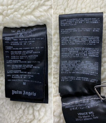 PALM ANGELS デニムジャケット ボア スカルプリント メンズ SIZE M パームエンジェルス