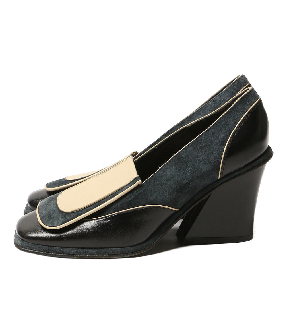 DRIES VAN NOTEN パンプス ネイビー×ブラック×クリーム レディース SIZE 36 ドリスヴァンノッテン