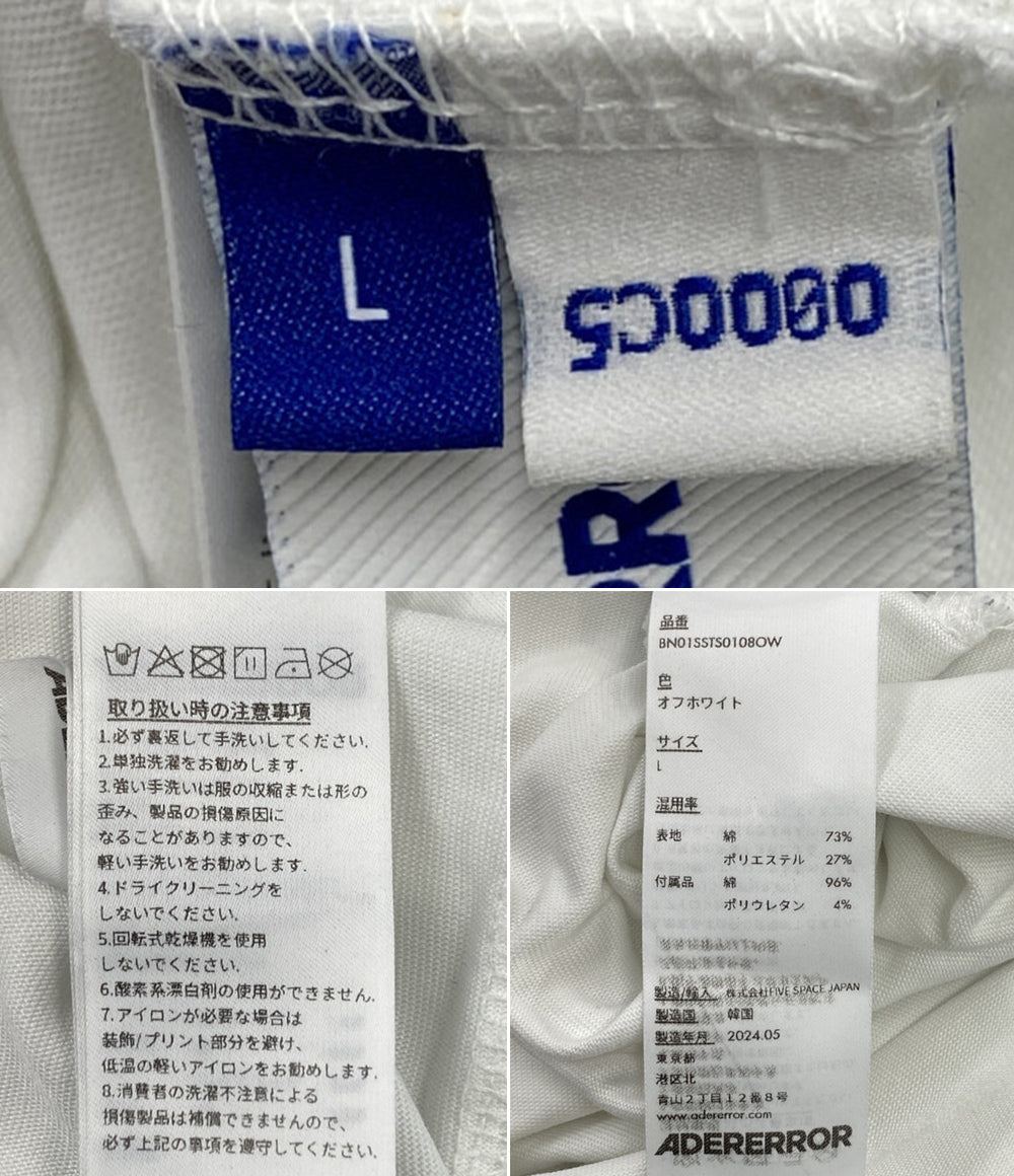 ADER ERROR 半袖Ｔシャツ BN01SSTS0108OW ホワイト ヘビー メンズ SIZE L アーダーエラー