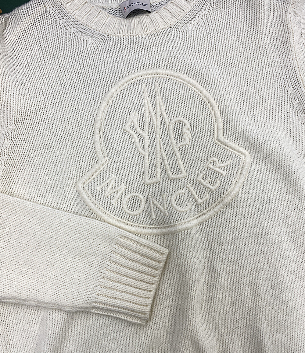 美品 MONCLER ニット ホワイト c-tind-23-20643-m レディース SIZE S モンクレール