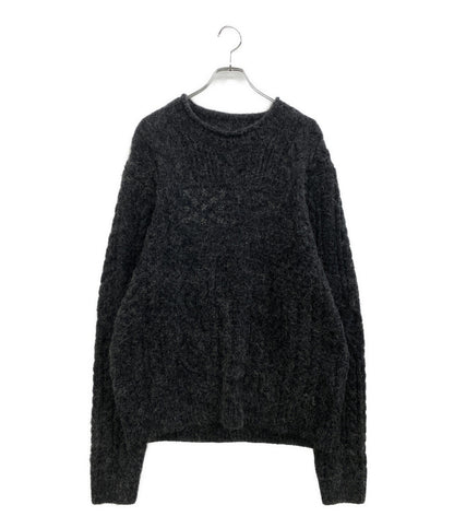 美品 POLO RALPH LAUREN アランニット フラッグ ウールブレンド セーター アルパカ混 メンズ SIZE L ポロ・ラルフローレン