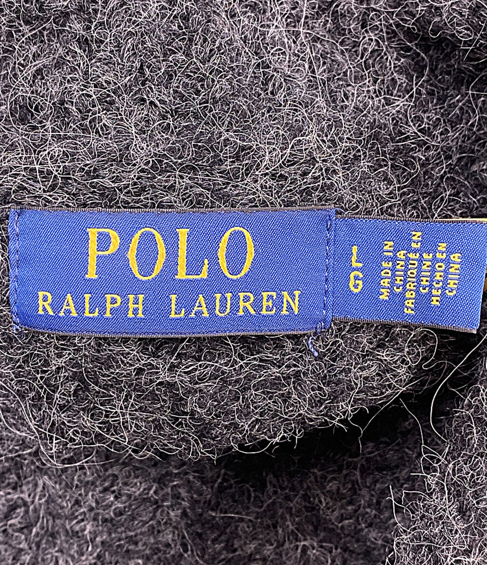 美品 POLO RALPH LAUREN アランニット フラッグ ウールブレンド セーター アルパカ混 メンズ SIZE L ポロ・ラルフローレン