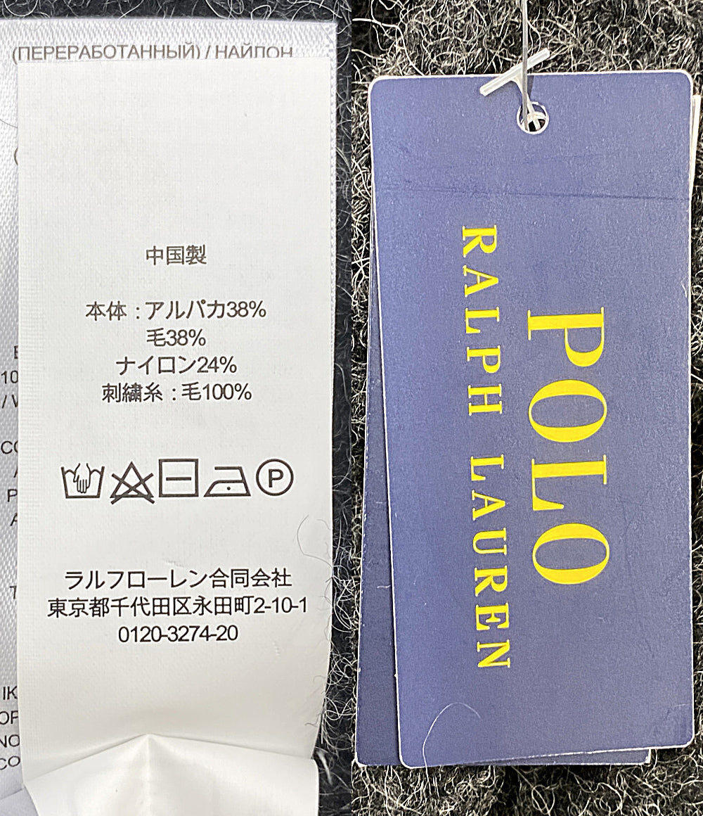 美品 POLO RALPH LAUREN アランニット フラッグ ウールブレンド セーター アルパカ混 メンズ SIZE L ポロ・ラルフローレン