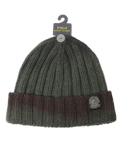 美品 POLO RALPH LAUREN ニット帽 ディップダイド リブニット メンズ SIZE ONE ポロ・ラルフローレン