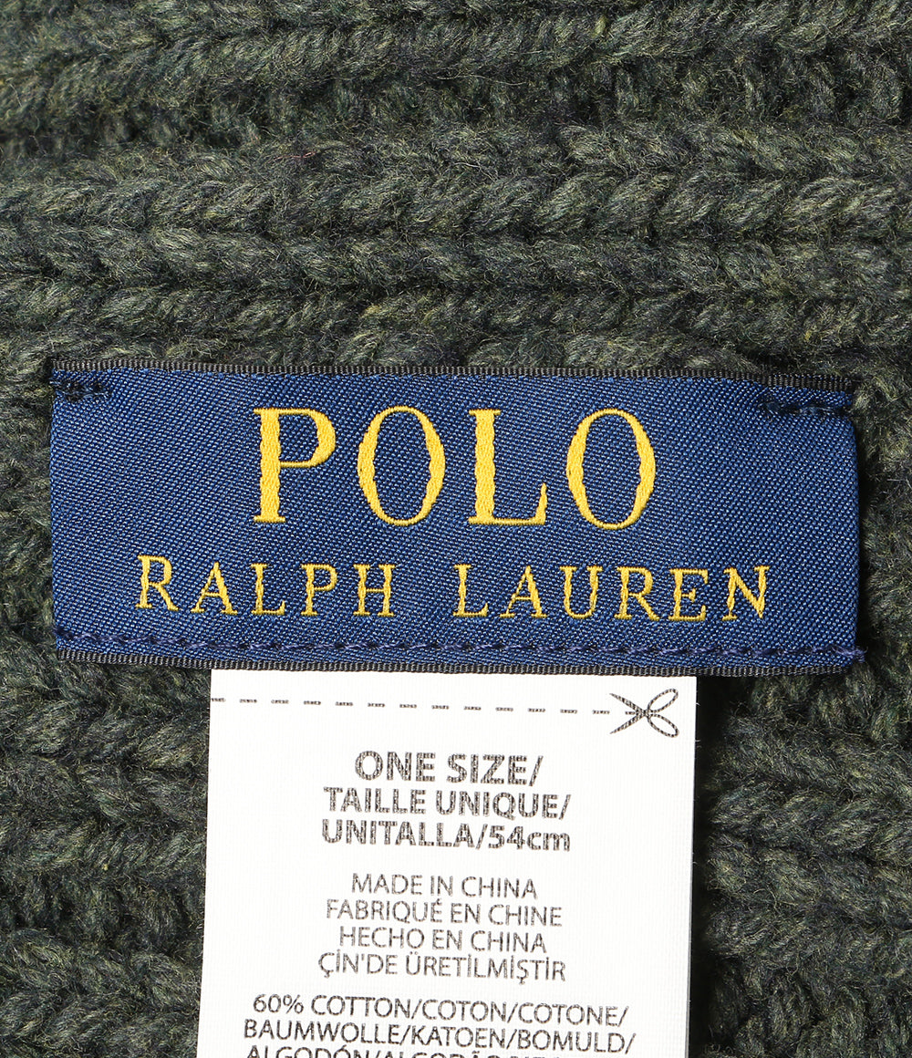 美品 POLO RALPH LAUREN ニット帽 ディップダイド リブニット メンズ SIZE ONE ポロ・ラルフローレン