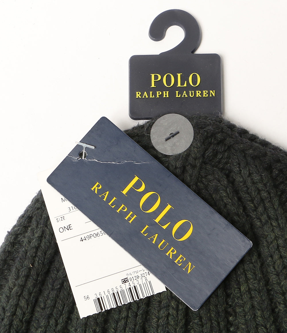 美品 POLO RALPH LAUREN ニット帽 ディップダイド リブニット メンズ SIZE ONE ポロ・ラルフローレン