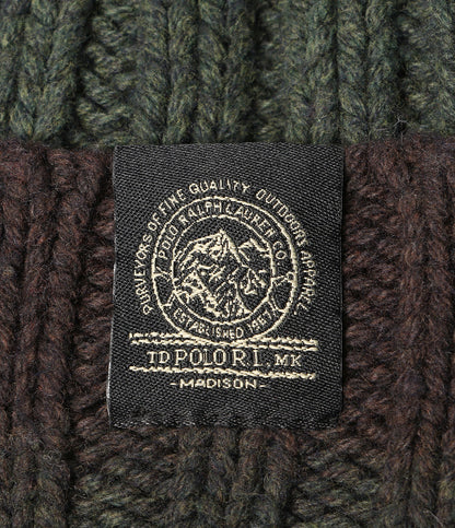 美品 POLO RALPH LAUREN ニット帽 ディップダイド リブニット メンズ SIZE ONE ポロ・ラルフローレン