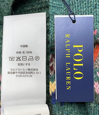 美品 POLO SPORTS RALPH LAUREN ニット FAIR ISLE WOOL SWEATER GREEN メンズ SIZE L ポロスポーツ