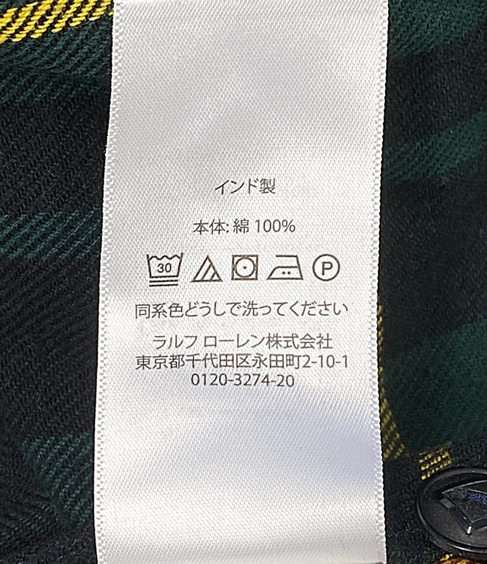 POLO RALPH LAUREN 長袖シャツ パッチワーク ネル ワーク チンスト トリプルステッチ メンズ SIZE L ポロ・ラルフローレン