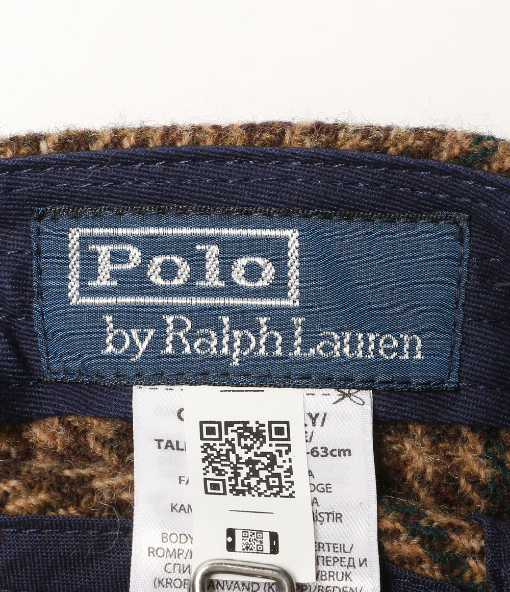 美品 POLO RALPH LAUREN キャップ CP-93 ロングビル ツイード チェック メンズ SIZE ONE ポロ・ラルフローレン