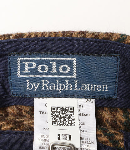 美品 POLO RALPH LAUREN キャップ CP-93 ロングビル ツイード チェック メンズ SIZE ONE ポロ・ラルフローレン