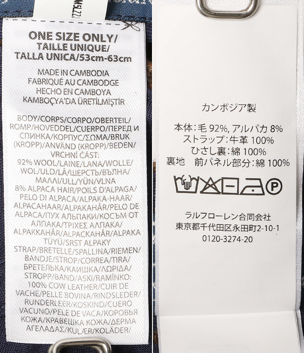 美品 POLO RALPH LAUREN キャップ CP-93 ロングビル ツイード チェック メンズ SIZE ONE ポロ・ラルフローレン