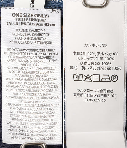 美品 POLO RALPH LAUREN キャップ CP-93 ロングビル ツイード チェック メンズ SIZE ONE ポロ・ラルフローレン