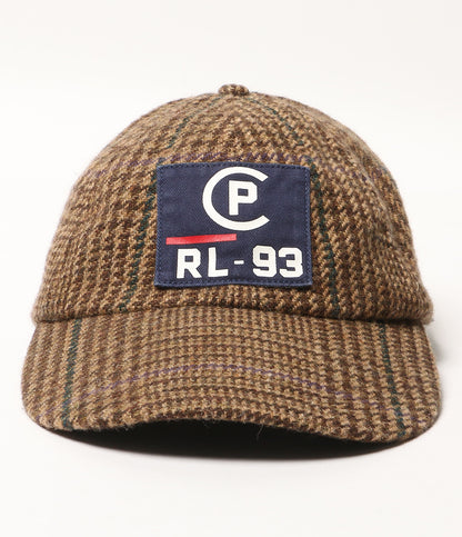 美品 POLO RALPH LAUREN キャップ CP-93 ロングビル ツイード チェック メンズ SIZE ONE ポロ・ラルフローレン