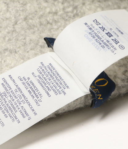 POLO RALPH LAUREN ニット帽 RL刺繍 ライトグレー ウール メンズ SIZE ONE ポロ・ラルフローレン