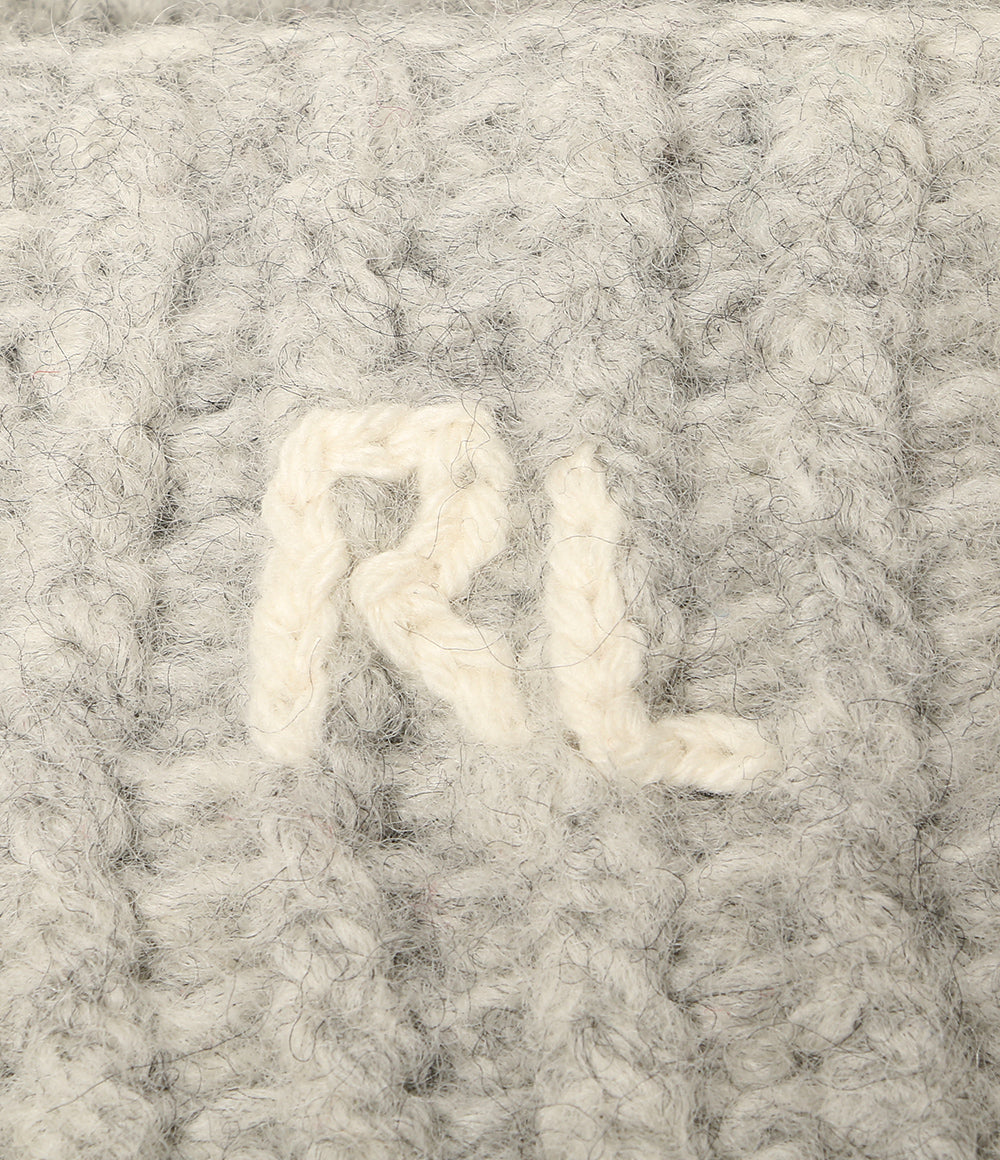 POLO RALPH LAUREN ニット帽 RL刺繍 ライトグレー ウール メンズ SIZE ONE ポロ・ラルフローレン