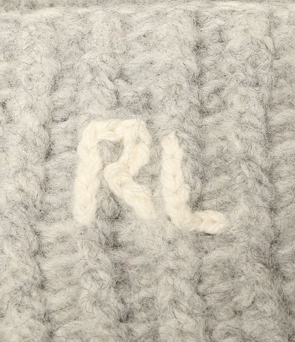 POLO RALPH LAUREN ニット帽 RL刺繍 ライトグレー ウール メンズ SIZE ONE ポロ・ラルフローレン
