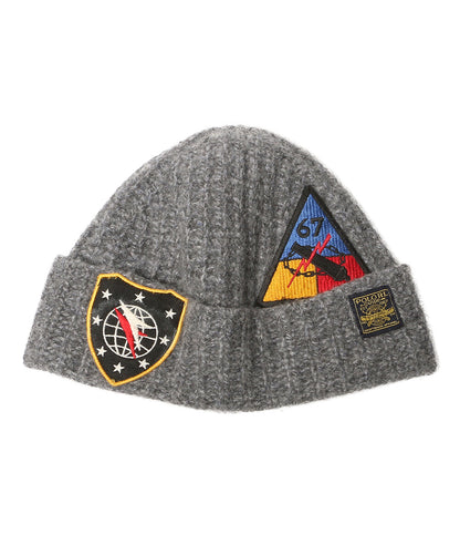 POLO RALPH LAUREN ニット帽 パッチ グレー メンズ ポロ・ラルフローレン