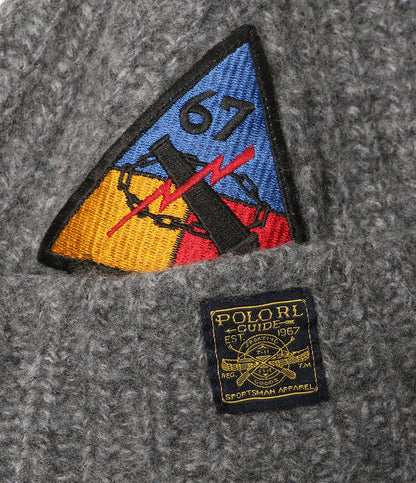 POLO RALPH LAUREN ニット帽 パッチ グレー メンズ ポロ・ラルフローレン