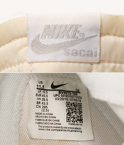 美品 NIKE×sacai サカイ スニーカー Blazer Mid ホワイト BV0072-100 メンズ SIZE 29.5cm ナイキ