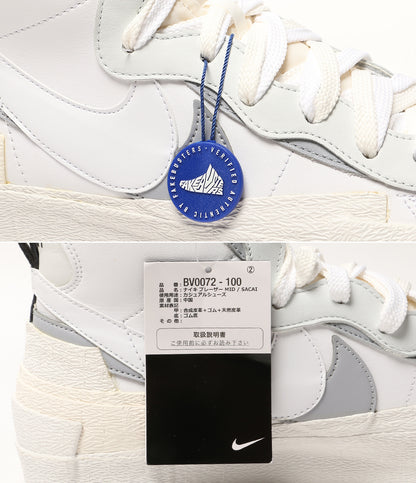 美品 NIKE×sacai サカイ スニーカー Blazer Mid ホワイト BV0072-100 メンズ SIZE 29.5cm ナイキ