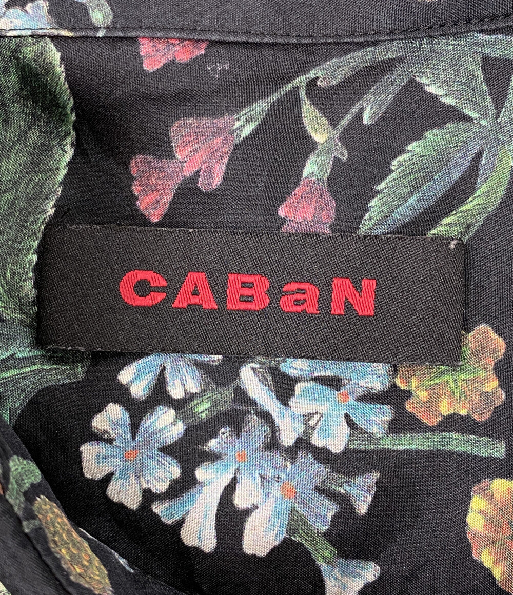 CABaN 長袖シャツ シルク パレルモフラワープリント レギュラーシャツ レディース SIZE S キャバン