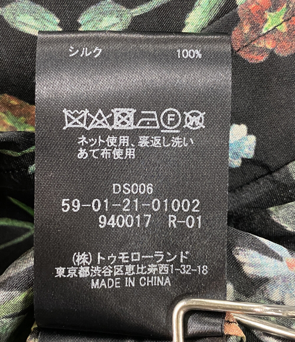 CABaN 長袖シャツ シルク パレルモフラワープリント レギュラーシャツ レディース SIZE S キャバン