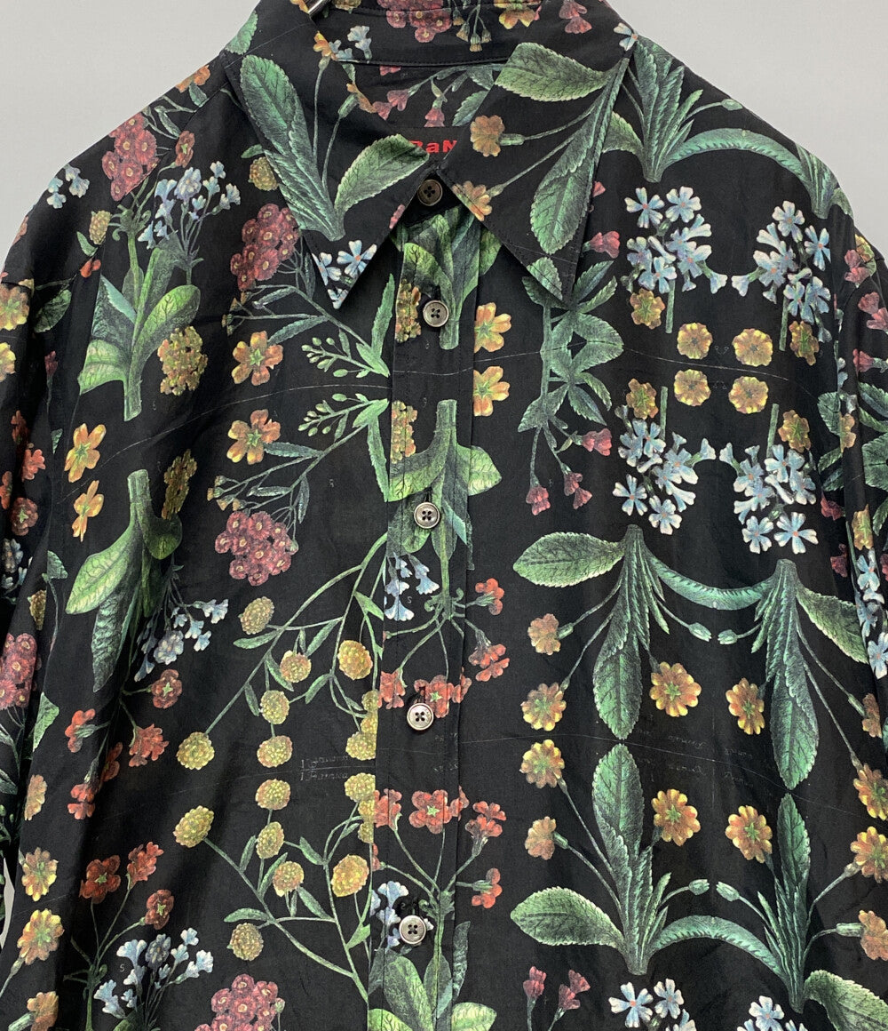 CABaN 長袖シャツ シルク パレルモフラワープリント レギュラーシャツ レディース SIZE S キャバン