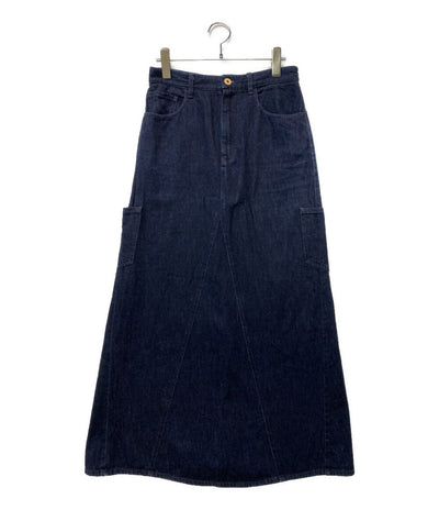 MONCLER デニム ロング スカート INDIGO 25359862BMXG レディース SIZE 42 モンクレール