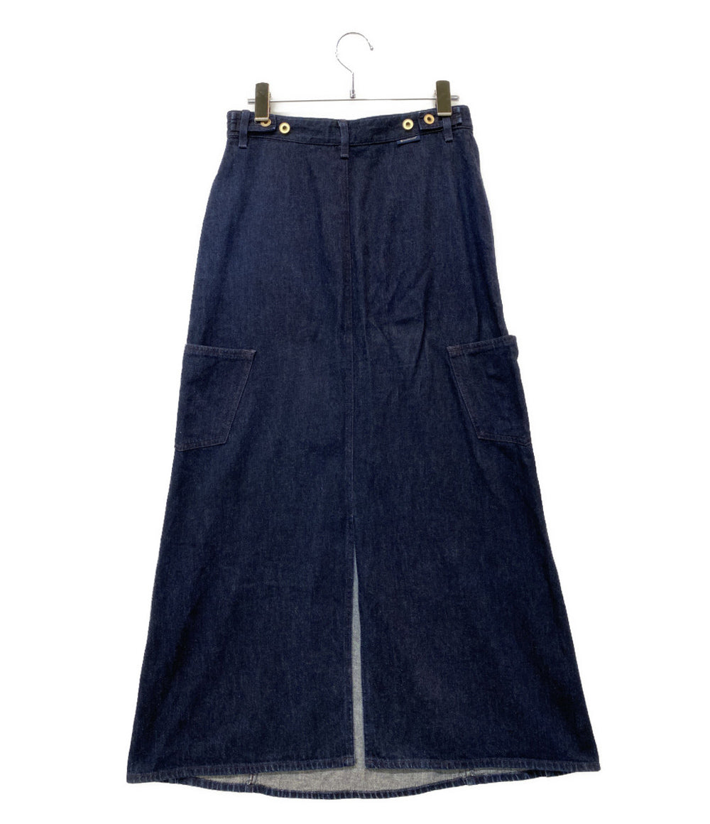 MONCLER デニム ロング スカート INDIGO 25359862BMXG レディース SIZE 42 モンクレール