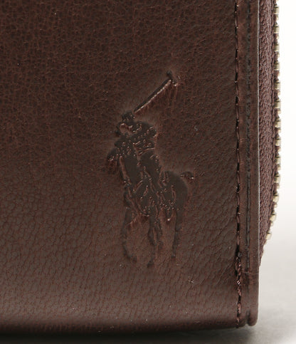 POLO RALPH LAUREN 長財布 ラウンドファスナー レザー ブラウン メンズ ポロ・ラルフローレン