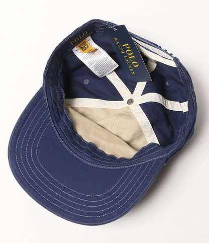 POLO RALPH LAUREN キャップ エンブロイダリーパッチ ヘリンボーン NAVY メンズ SIZE ONE ポロ・ラルフローレン