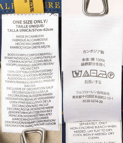 POLO RALPH LAUREN キャップ エンブロイダリーパッチ ヘリンボーン NAVY メンズ SIZE ONE ポロ・ラルフローレン