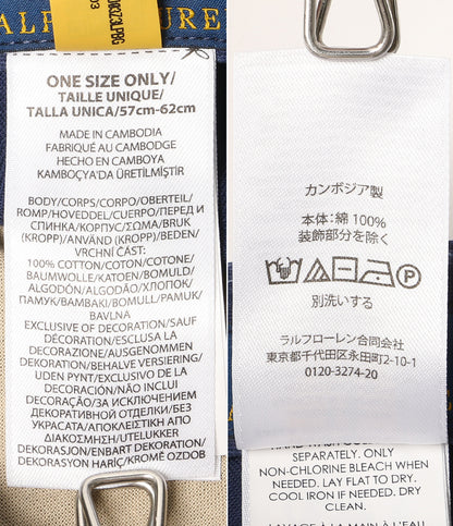 POLO RALPH LAUREN キャップ エンブロイダリーパッチ ヘリンボーン NAVY メンズ SIZE ONE ポロ・ラルフローレン