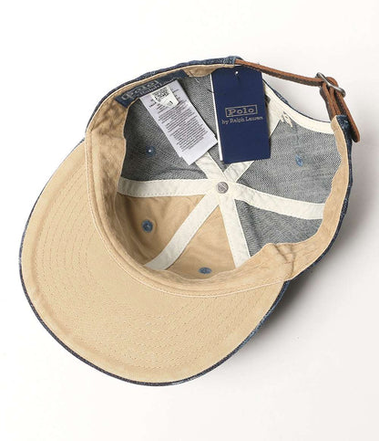 美品 POLO RALPH LAUREN キャップ THE RALPH ロゴ デニム キャップ INDIGO メンズ SIZE ONE ポロ・ラルフローレン