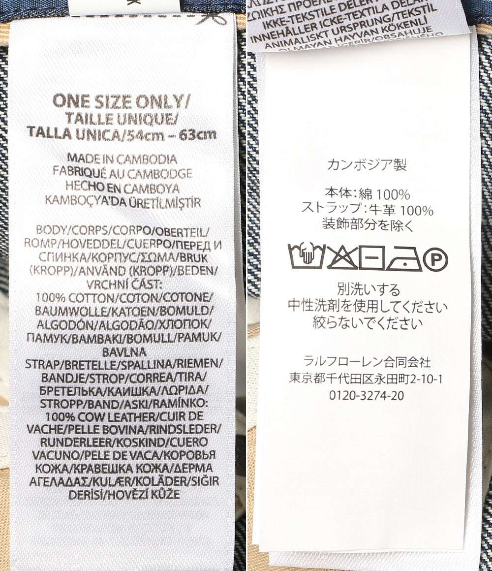 美品 POLO RALPH LAUREN キャップ THE RALPH ロゴ デニム キャップ INDIGO メンズ SIZE ONE ポロ・ラルフローレン