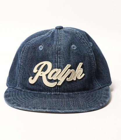 美品 POLO RALPH LAUREN キャップ THE RALPH ロゴ デニム キャップ INDIGO メンズ SIZE ONE ポロ・ラルフローレン