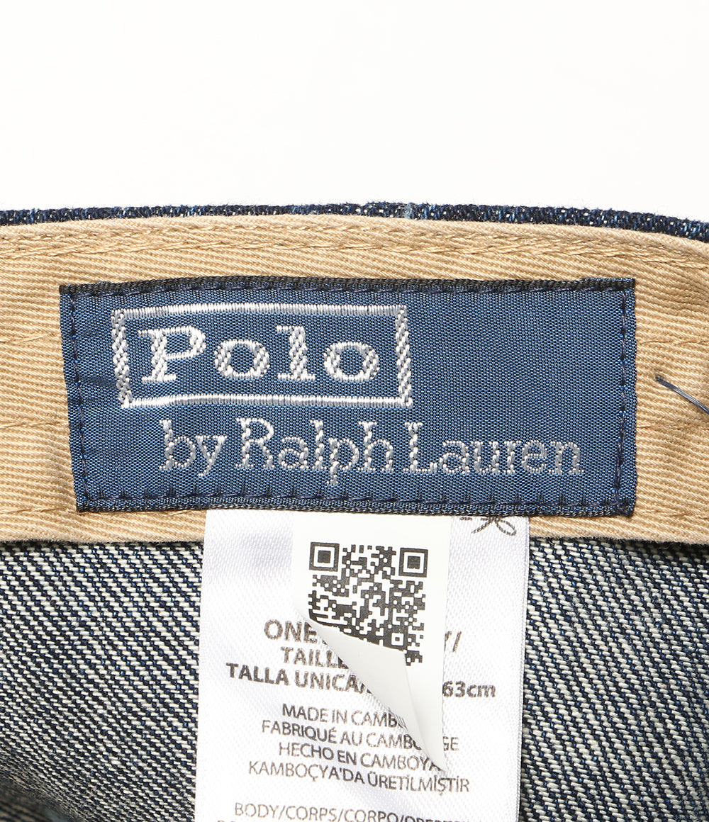 美品 POLO RALPH LAUREN キャップ THE RALPH ロゴ デニム キャップ INDIGO メンズ SIZE ONE ポロ・ラルフローレン