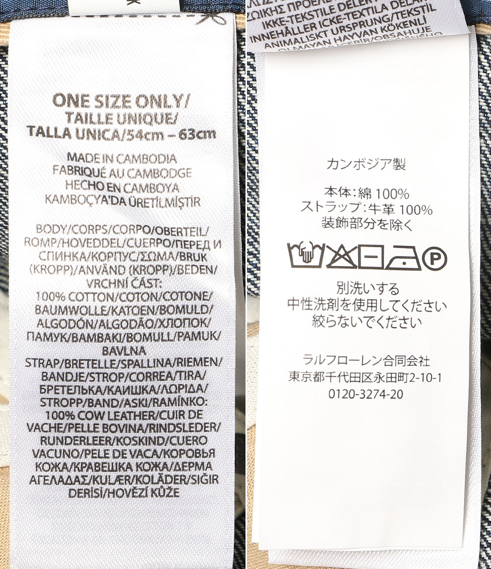 美品 POLO RALPH LAUREN キャップ THE RALPH ロゴ デニム キャップ INDIGO メンズ SIZE ONE ポロ・ラルフローレン