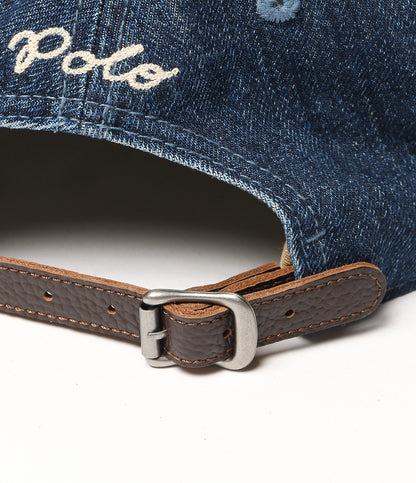 美品 POLO RALPH LAUREN キャップ THE RALPH ロゴ デニム キャップ INDIGO メンズ SIZE ONE ポロ・ラルフローレン