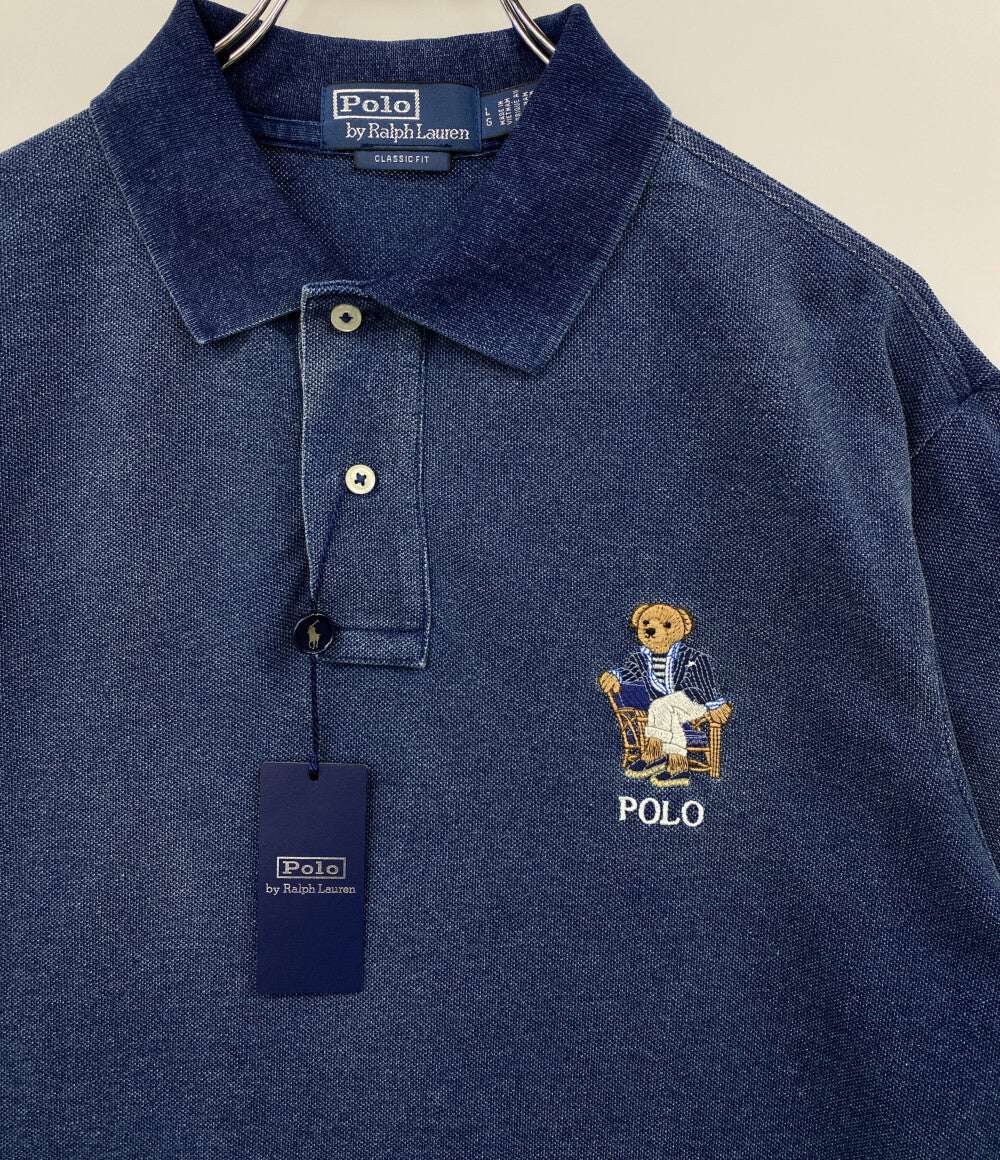 美品 POLO RALPH LAUREN クラシックフィット POLOベア メッシュ ポロシャツ メンズ SIZE L ポロ・ラルフローレン
