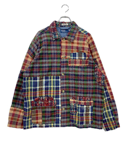 美品 POLO RALPH LAUREN パッチワーク マドラス オーバーシャツ メンズ SIZE L ポロ・ラルフローレン