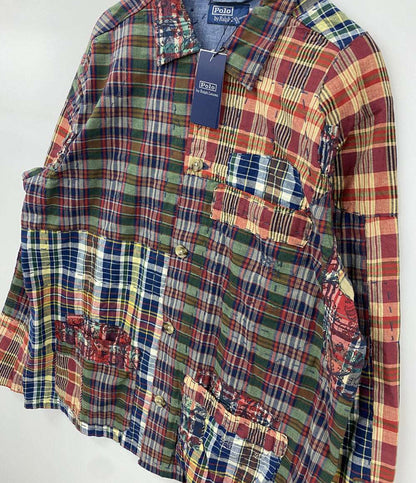美品 POLO RALPH LAUREN パッチワーク マドラス オーバーシャツ メンズ SIZE L ポロ・ラルフローレン