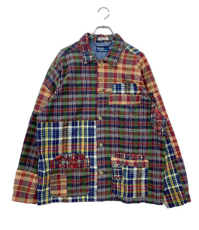 美品 POLO RALPH LAUREN パッチワーク マドラス オーバーシャツ メンズ SIZE L ポロ・ラルフローレン