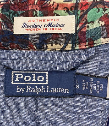 美品 POLO RALPH LAUREN パッチワーク マドラス オーバーシャツ メンズ SIZE L ポロ・ラルフローレン