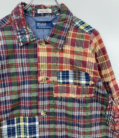 美品 POLO RALPH LAUREN パッチワーク マドラス オーバーシャツ メンズ SIZE L ポロ・ラルフローレン