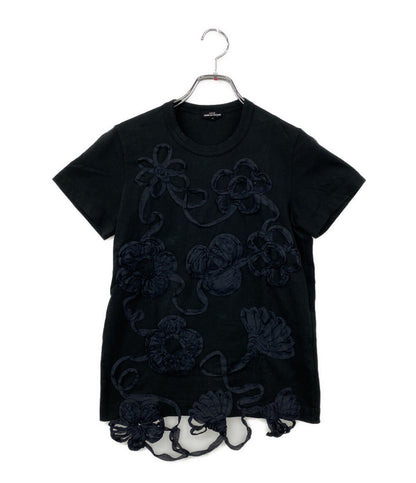 tricot COMME des GARCONS 半袖Ｔシャツ リボン BLACK TE-T023 レディース SIZE S トリココムデギャルソン