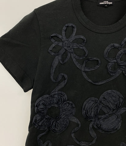 tricot COMME des GARCONS 半袖Ｔシャツ リボン BLACK TE-T023 レディース SIZE S トリココムデギャルソン