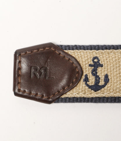 RRL RALPH LAUREN マルチ アンカー キャンバス リング ベルト メンズ SIZE 38 ダブルアールエル