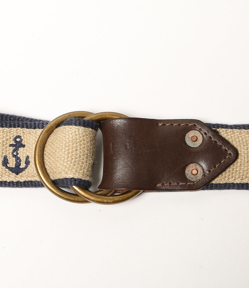 RRL RALPH LAUREN マルチ アンカー キャンバス リング ベルト メンズ SIZE 38 ダブルアールエル
